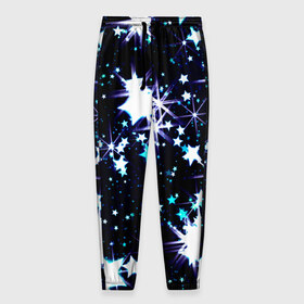 Мужские брюки 3D с принтом Star в Санкт-Петербурге, 100% полиэстер | манжеты по низу, эластичный пояс регулируется шнурком, по бокам два кармана без застежек, внутренняя часть кармана из мелкой сетки | вселенная | галактика | звезды