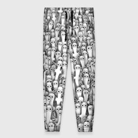 Женские брюки 3D с принтом Хатифнатты в Санкт-Петербурге, полиэстер 100% | прямой крой, два кармана без застежек по бокам, с мягкой трикотажной резинкой на поясе и по низу штанин. В поясе для дополнительного комфорта — широкие завязки | moomintroll | мумми тролль
