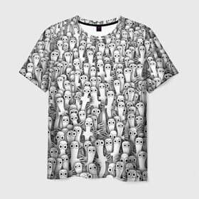 Мужская футболка 3D с принтом Хатифнатты в Санкт-Петербурге, 100% полиэфир | прямой крой, круглый вырез горловины, длина до линии бедер | moomintroll | мумми тролль