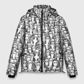 Мужская зимняя куртка 3D с принтом Хатифнатты в Санкт-Петербурге, верх — 100% полиэстер; подкладка — 100% полиэстер; утеплитель — 100% полиэстер | длина ниже бедра, свободный силуэт Оверсайз. Есть воротник-стойка, отстегивающийся капюшон и ветрозащитная планка. 

Боковые карманы с листочкой на кнопках и внутренний карман на молнии. | moomintroll | мумми тролль