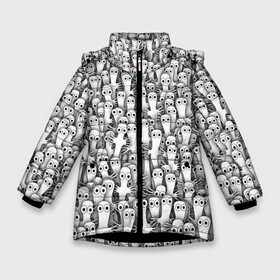 Зимняя куртка для девочек 3D с принтом Хатифнатты в Санкт-Петербурге, ткань верха — 100% полиэстер; подклад — 100% полиэстер, утеплитель — 100% полиэстер. | длина ниже бедра, удлиненная спинка, воротник стойка и отстегивающийся капюшон. Есть боковые карманы с листочкой на кнопках, утяжки по низу изделия и внутренний карман на молнии. 

Предусмотрены светоотражающий принт на спинке, радужный светоотражающий элемент на пуллере молнии и на резинке для утяжки. | Тематика изображения на принте: moomintroll | мумми тролль