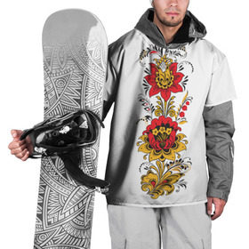 Накидка на куртку 3D с принтом Хохлома 2 в Санкт-Петербурге, 100% полиэстер |  | Тематика изображения на принте: ветки | лента | лист | народное | россия | русское | узор
