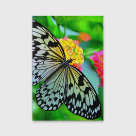 Обложка для паспорта матовая кожа с принтом Бабочка в Санкт-Петербурге, натуральная матовая кожа | размер 19,3 х 13,7 см; прозрачные пластиковые крепления | бабочка | цветок | яркая