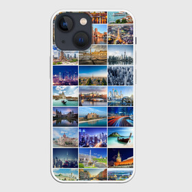 Чехол для iPhone 13 mini с принтом Страны мира (9х9) в Санкт-Петербурге,  |  | азия | берлин | вегас | венеция | воспоминания | города | достопримечательности | европа | египет | калифорния | каникулы | лондон | милан | москва | ностальгия | нью йорк | отдых | отпуск | память