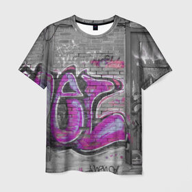 Мужская футболка 3D с принтом Граффити в Санкт-Петербурге, 100% полиэфир | прямой крой, круглый вырез горловины, длина до линии бедер | sity | urban | город | гранж