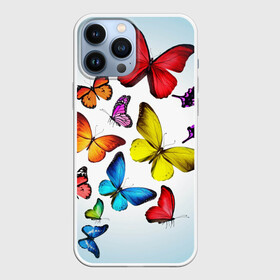 Чехол для iPhone 13 Pro Max с принтом Butterflies в Санкт-Петербурге,  |  | Тематика изображения на принте: бабочки | белый | картинка | лето | природа | рисунок | розовый | цвета