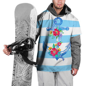 Накидка на куртку 3D с принтом Якорь в Санкт-Петербурге, 100% полиэстер |  | белый | верёвка | вода | корабль | красный | море | песок | пляж | синий | цвет | цветы | якорь