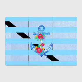 Магнитный плакат 3Х2 с принтом Якорь в Санкт-Петербурге, Полимерный материал с магнитным слоем | 6 деталей размером 9*9 см | белый | верёвка | вода | корабль | красный | море | песок | пляж | синий | цвет | цветы | якорь