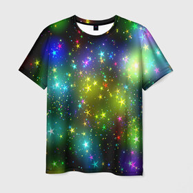 Мужская футболка 3D с принтом Звёзды в Санкт-Петербурге, 100% полиэфир | прямой крой, круглый вырез горловины, длина до линии бедер | вселенная | галактика | звезды