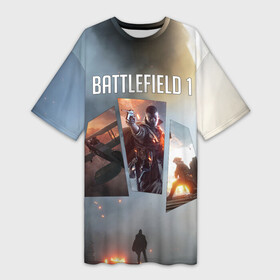 Платье-футболка 3D с принтом Battlefield 1 в Санкт-Петербурге,  |  | battlefield | батла | батлфилд