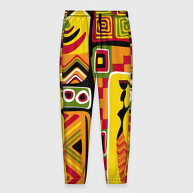 Мужские брюки 3D с принтом Африка в Санкт-Петербурге, 100% полиэстер | манжеты по низу, эластичный пояс регулируется шнурком, по бокам два кармана без застежек, внутренняя часть кармана из мелкой сетки | орнамент | этнический | этно | яркий