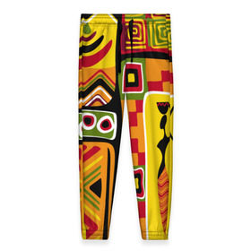 Женские брюки 3D с принтом Африка в Санкт-Петербурге, полиэстер 100% | прямой крой, два кармана без застежек по бокам, с мягкой трикотажной резинкой на поясе и по низу штанин. В поясе для дополнительного комфорта — широкие завязки | орнамент | этнический | этно | яркий
