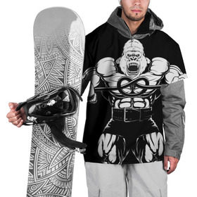 Накидка на куртку 3D с принтом Strongman в Санкт-Петербурге, 100% полиэстер |  | Тематика изображения на принте: bodybuilding | gym | house | know | power | бодибилдинг | горилла | культуризм | сила | спорт | фитнес