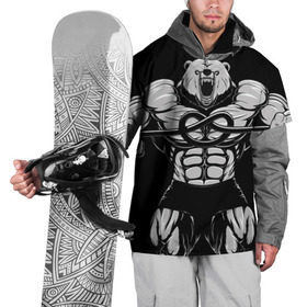 Накидка на куртку 3D с принтом Strongman в Санкт-Петербурге, 100% полиэстер |  | bodybuilding | gym | house | know | power | бодибилдинг | культуризм | медведь | сила | спорт | фитнес