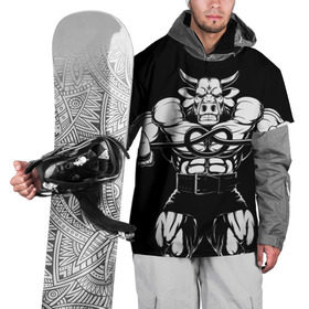Накидка на куртку 3D с принтом Strongman в Санкт-Петербурге, 100% полиэстер |  | bodybuilding | gym | house | know | power | бодибилдинг | бык | культуризм | сила | спорт | фитнес