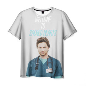 Мужская футболка 3D с принтом Scrubs | JD | Welcome To SH в Санкт-Петербурге, 100% полиэфир | прямой крой, круглый вырез горловины, длина до линии бедер | heart | hearts | jd | scrubs | больница | клиника | сериал
