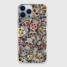 Чехол для iPhone 13 Pro Max с принтом Мексиканские черепа в Санкт-Петербурге,  |  | Тематика изображения на принте: calavera | sugar skull | день мертвых | мексика | традиция | узоры | цветы