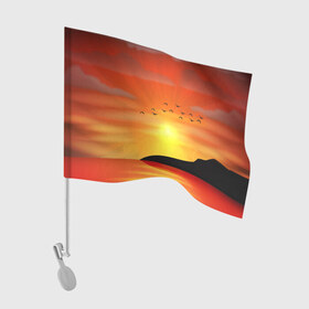 Флаг для автомобиля с принтом Закат 2 в Санкт-Петербурге, 100% полиэстер | Размер: 30*21 см | море | отдых | отпуск | пляж | солнце | туризм | турист