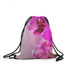 Рюкзак-мешок 3D с принтом Орхидея в Санкт-Петербурге, 100% полиэстер | плотность ткани — 200 г/м2, размер — 35 х 45 см; лямки — толстые шнурки, застежка на шнуровке, без карманов и подкладки | 