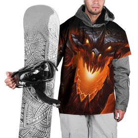 Накидка на куртку 3D с принтом Огнедышащий дракон в Санкт-Петербурге, 100% полиэстер |  | Тематика изображения на принте: дракон | змей | монстр | огонь | пасть | пламя | прикольные картинки
