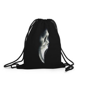 Рюкзак-мешок 3D с принтом Крик в Санкт-Петербурге, 100% полиэстер | плотность ткани — 200 г/м2, размер — 35 х 45 см; лямки — толстые шнурки, застежка на шнуровке, без карманов и подкладки | scream | крик | маска | ужастик | ужасы