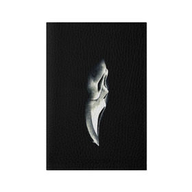 Обложка для паспорта матовая кожа с принтом Крик в Санкт-Петербурге, натуральная матовая кожа | размер 19,3 х 13,7 см; прозрачные пластиковые крепления | Тематика изображения на принте: scream | крик | маска | ужастик | ужасы