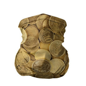 Бандана-труба 3D с принтом монетки в Санкт-Петербурге, 100% полиэстер, ткань с особыми свойствами — Activecool | плотность 150‒180 г/м2; хорошо тянется, но сохраняет форму | деньги | евро | копейки | мелочёвка | мелочь | монеты