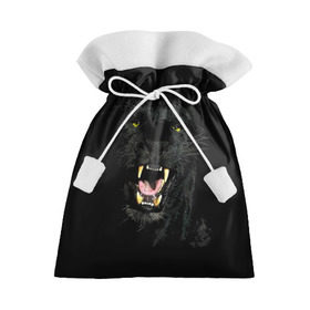 Подарочный 3D мешок с принтом Чёрная пантера в Санкт-Петербурге, 100% полиэстер | Размер: 29*39 см | Тематика изображения на принте: кошка | оскал | пантера | прикольные картинки