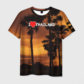 Мужская футболка 3D с принтом Thailand в Санкт-Петербурге, 100% полиэфир | прямой крой, круглый вырез горловины, длина до линии бедер | море | отдых | отпуск | пляж | солнце | туризм | турист