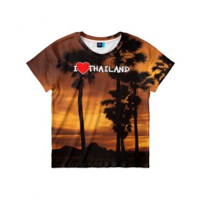 Детская футболка 3D с принтом Thailand в Санкт-Петербурге, 100% гипоаллергенный полиэфир | прямой крой, круглый вырез горловины, длина до линии бедер, чуть спущенное плечо, ткань немного тянется | море | отдых | отпуск | пляж | солнце | туризм | турист