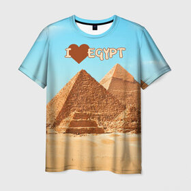 Мужская футболка 3D с принтом Egypt в Санкт-Петербурге, 100% полиэфир | прямой крой, круглый вырез горловины, длина до линии бедер | египет | заграница | отдых | отпуск | пирамиды | турист