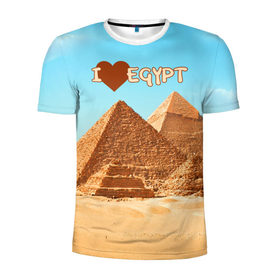 Мужская футболка 3D спортивная с принтом Egypt в Санкт-Петербурге, 100% полиэстер с улучшенными характеристиками | приталенный силуэт, круглая горловина, широкие плечи, сужается к линии бедра | египет | заграница | отдых | отпуск | пирамиды | турист
