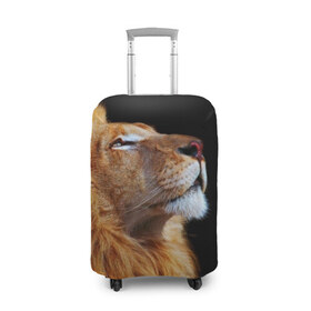 Чехол для чемодана 3D с принтом Лев в Санкт-Петербурге, 86% полиэфир, 14% спандекс | двустороннее нанесение принта, прорези для ручек и колес | lion | лев | хищник