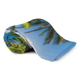 Плед 3D с принтом Пальмы в Санкт-Петербурге, 100% полиэстер | закругленные углы, все края обработаны. Ткань не мнется и не растягивается | море | отдых | отпуск | пальмы | пляж | солнце | туризм