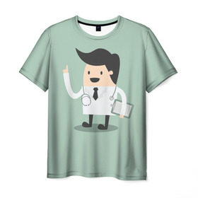 Мужская футболка 3D с принтом Доктор в Санкт-Петербурге, 100% полиэфир | прямой крой, круглый вырез горловины, длина до линии бедер | doctor | house md | md | врач | дантист | доктор | мед работник | медецина | медик | хирург