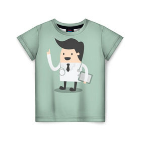 Детская футболка 3D с принтом Доктор в Санкт-Петербурге, 100% гипоаллергенный полиэфир | прямой крой, круглый вырез горловины, длина до линии бедер, чуть спущенное плечо, ткань немного тянется | doctor | house md | md | врач | дантист | доктор | мед работник | медецина | медик | хирург