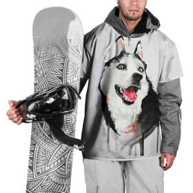 Накидка на куртку 3D с принтом Хаски в Санкт-Петербурге, 100% полиэстер |  | Тематика изображения на принте: голова животного | кутёнок | прикольные картинки | собака | щенок