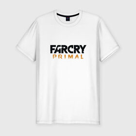 Мужская футболка премиум с принтом Far cry primal logo в Санкт-Петербурге, 92% хлопок, 8% лайкра | приталенный силуэт, круглый вырез ворота, длина до линии бедра, короткий рукав | Тематика изображения на принте: 