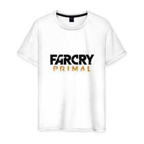 Мужская футболка хлопок с принтом Far cry primal logo в Санкт-Петербурге, 100% хлопок | прямой крой, круглый вырез горловины, длина до линии бедер, слегка спущенное плечо. | Тематика изображения на принте: 