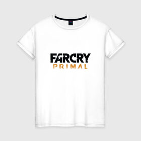 Женская футболка хлопок с принтом Far cry primal logo в Санкт-Петербурге, 100% хлопок | прямой крой, круглый вырез горловины, длина до линии бедер, слегка спущенное плечо | 
