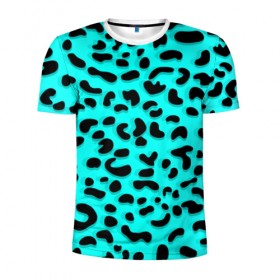 Мужская футболка 3D спортивная с принтом Леопард в Санкт-Петербурге, 100% полиэстер с улучшенными характеристиками | приталенный силуэт, круглая горловина, широкие плечи, сужается к линии бедра | sea | summer | африка | вода | джунгли | зебра | леопард | лето | море | океан | пляж | полосы | принт | тигр