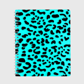 Тетрадь с принтом Леопард в Санкт-Петербурге, 100% бумага | 48 листов, плотность листов — 60 г/м2, плотность картонной обложки — 250 г/м2. Листы скреплены сбоку удобной пружинной спиралью. Уголки страниц и обложки скругленные. Цвет линий — светло-серый
 | Тематика изображения на принте: sea | summer | африка | вода | джунгли | зебра | леопард | лето | море | океан | пляж | полосы | принт | тигр