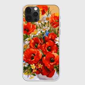 Чехол для iPhone 12 Pro Max с принтом Маки в Санкт-Петербурге, Силикон |  | art | daisy | drawing | field | flowers | poppies | poppy | red | white | арт | белые | красные | мак | маки | полевые | рисунок | ромашки | цветы