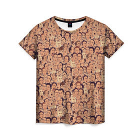 Женская футболка 3D с принтом Николас Кейдж в Санкт-Петербурге, 100% полиэфир ( синтетическое хлопкоподобное полотно) | прямой крой, круглый вырез горловины, длина до линии бедер | актер | арт | лица | николас кейдж