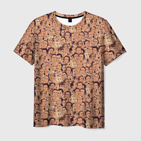 Мужская футболка 3D с принтом Николас Кейдж в Санкт-Петербурге, 100% полиэфир | прямой крой, круглый вырез горловины, длина до линии бедер | актер | арт | лица | николас кейдж