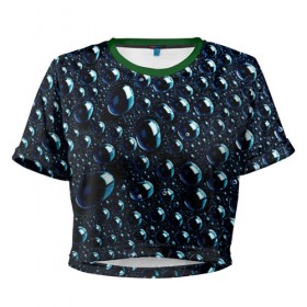 Женская футболка 3D укороченная с принтом Волшебные пузырики в Санкт-Петербурге, 100% полиэстер | круглая горловина, длина футболки до линии талии, рукава с отворотами | 