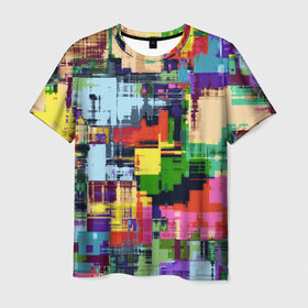 Мужская футболка 3D с принтом Взрыв красок в Санкт-Петербурге, 100% полиэфир | прямой крой, круглый вырез горловины, длина до линии бедер | абстракция | краски | радуга | узор | цвета