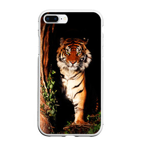 Чехол для iPhone 7Plus/8 Plus матовый с принтом Тигр в Санкт-Петербурге, Силикон | Область печати: задняя сторона чехла, без боковых панелей | дикая кошка | лес | природа | тигр | хищник