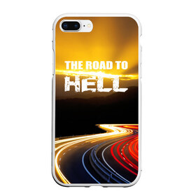 Чехол для iPhone 7Plus/8 Plus матовый с принтом Дорога в ад в Санкт-Петербурге, Силикон | Область печати: задняя сторона чехла, без боковых панелей | автомобиль | байкер | дорога | драйв | небо | скорость