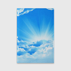 Обложка для паспорта матовая кожа с принтом Небо в Санкт-Петербурге, натуральная матовая кожа | размер 19,3 х 13,7 см; прозрачные пластиковые крепления | Тематика изображения на принте: небо | облако | синяя | солнце